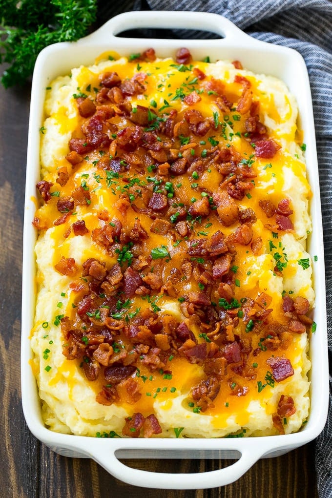 Easy Make-Ahead Loaded Mashed Potato Casserole for Holidays